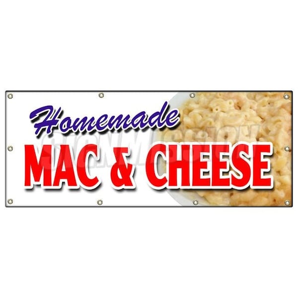 Signmission HOMEMADE MAC & CHEESE BANNER SIGN take carry out food macaroni eat best B-96 Homemade Mac & Cheese - main